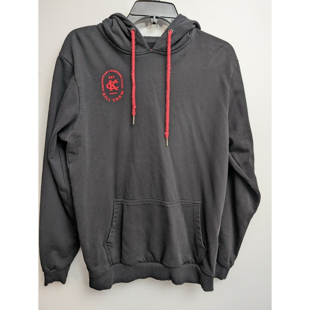 L3 Kill Crew Hoodie Mens Medium‎ Black Fleece Gym Graphic Pullover